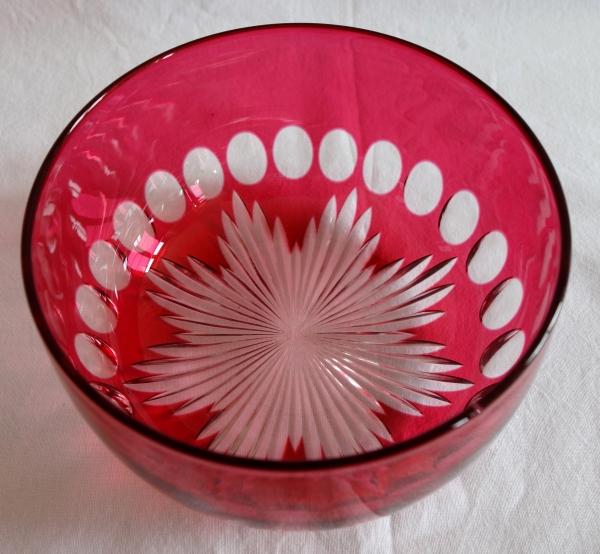 6 Baccarat crystal bowls, red overlay crystal, circa 1900