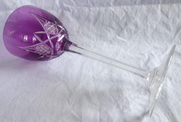 6 Baccarat crystal hock glasses, overlay crystal - Epron pattern