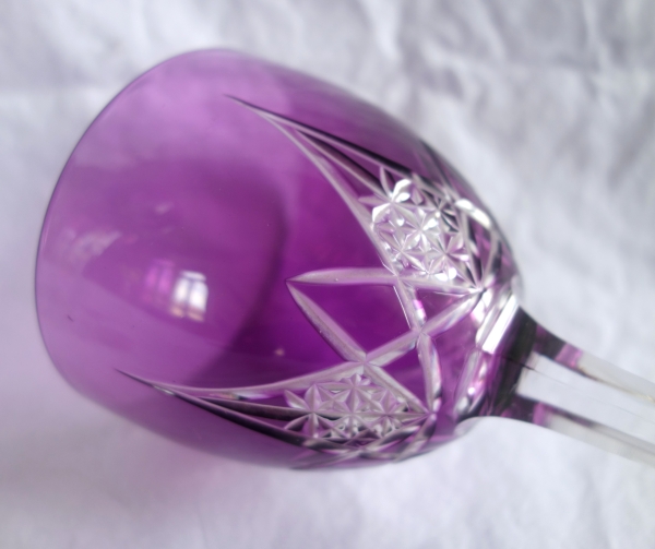 6 Baccarat crystal hock glasses, overlay crystal - Epron pattern