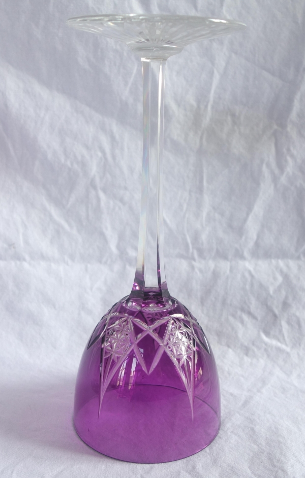 6 Baccarat crystal hock glasses, overlay crystal - Epron pattern