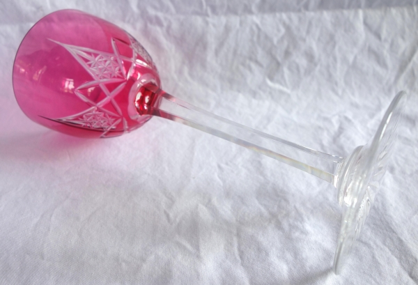 6 Baccarat crystal hock glasses, overlay crystal - Epron pattern