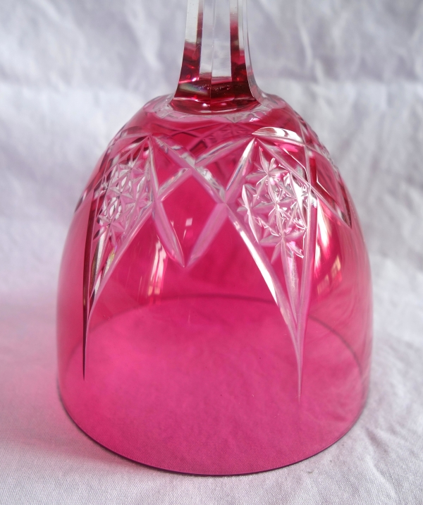 6 Baccarat crystal hock glasses, overlay crystal - Epron pattern