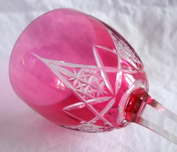 6 Baccarat crystal hock glasses, overlay crystal - Epron pattern