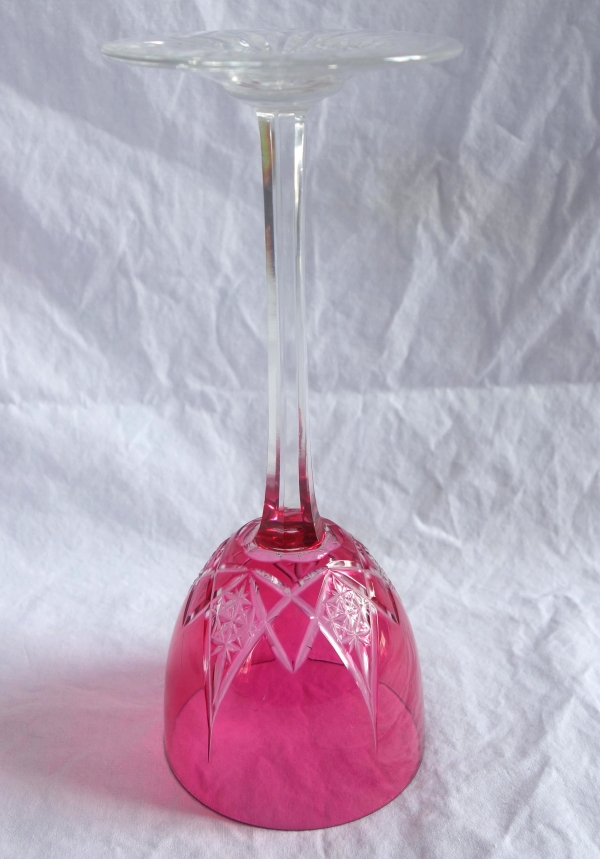 6 Baccarat crystal hock glasses, overlay crystal - Epron pattern