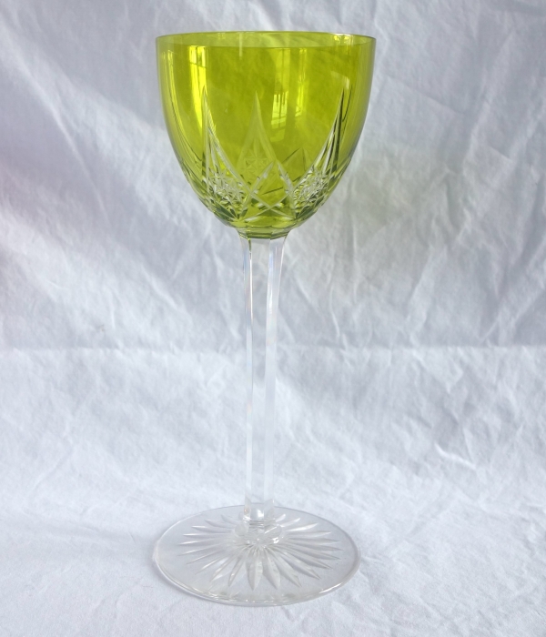 6 Baccarat crystal hock glasses, overlay crystal - Epron pattern