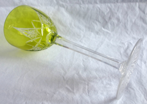 6 Baccarat crystal hock glasses, overlay crystal - Epron pattern