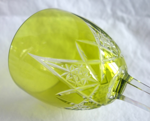 6 Baccarat crystal hock glasses, overlay crystal - Epron pattern