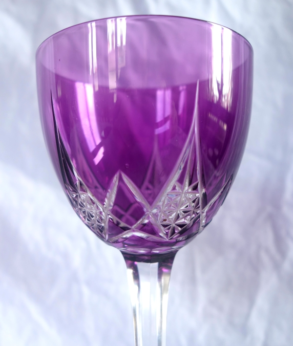 6 Baccarat crystal hock glasses, overlay crystal - Epron pattern
