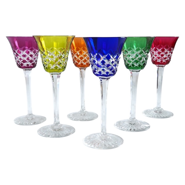 Set of 6 Baccarat crystal hock glasses, Burgos pattern - 19.5cm