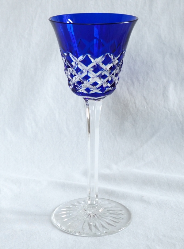 6 verres à vin du Rhin en cristal de Baccarat modèle Burgos - 19,5cm