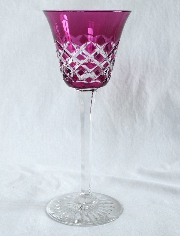 6 verres à vin du Rhin en cristal de Baccarat modèle Burgos - 19,5cm