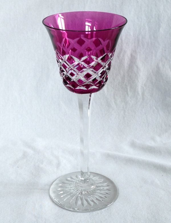 6 verres à vin du Rhin en cristal de Baccarat modèle Burgos - 19,5cm