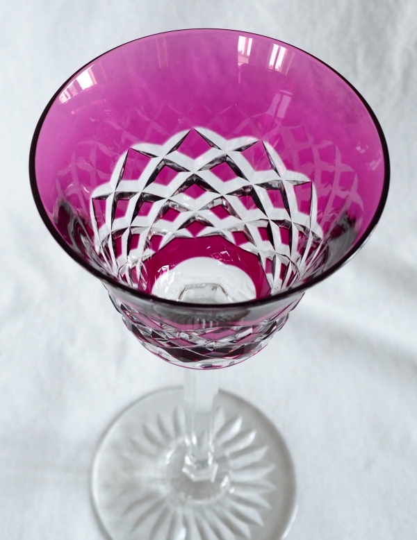 6 verres à vin du Rhin en cristal de Baccarat modèle Burgos - 19,5cm