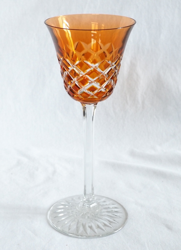 6 verres à vin du Rhin en cristal de Baccarat modèle Burgos - 19,5cm