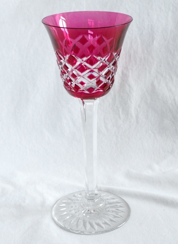 6 verres à vin du Rhin en cristal de Baccarat modèle Burgos - 19,5cm