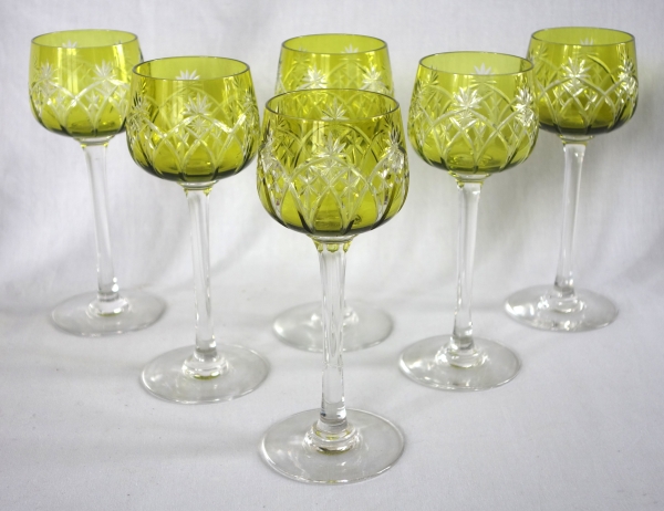 6 verres à vin du Rhin Roemers en cristal de Baccarat - forme 8738 taille 9254