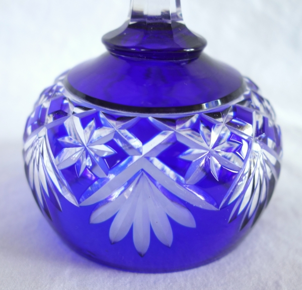 6 verres à vin du Rhin / roemers en cristal de St Louis, modèle Massenet overlay bleu cobalt