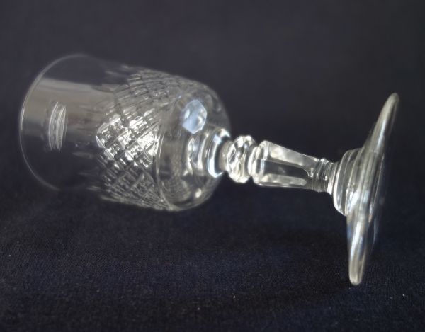 Service à porto en cristal de Baccarat taillé, couronne de Baron