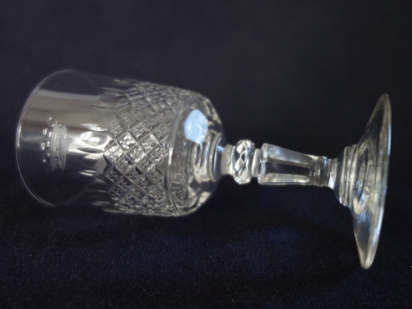 Service à porto en cristal de Baccarat taillé, couronne de Baron