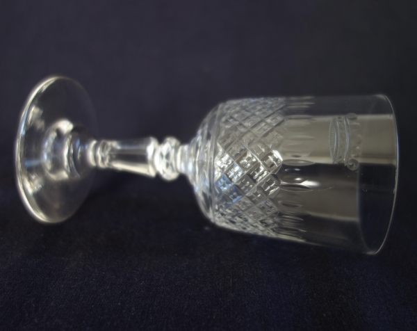 Service à porto en cristal de Baccarat taillé, couronne de Baron