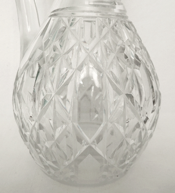 Rare Baccarat crystal and sterling silver ewer / decanter, Juigne pattern