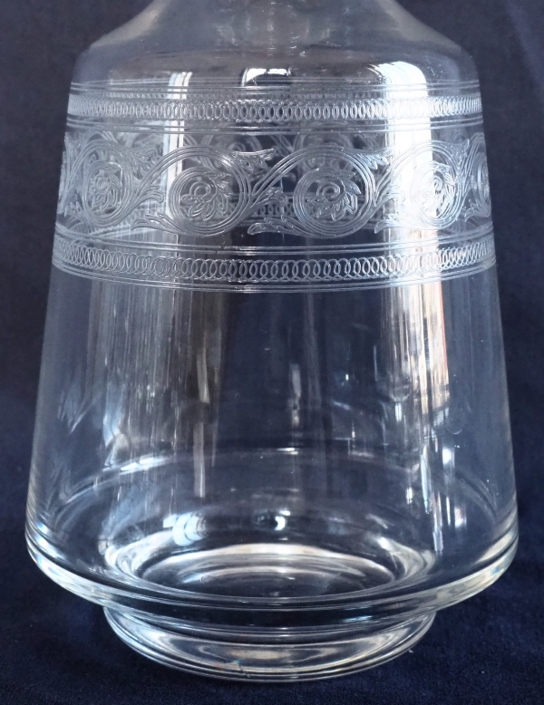 Baccarat crystal wine decanter - engraved Athenian pattern
