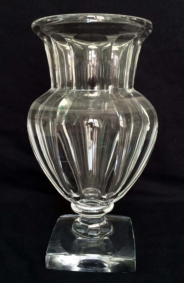 Baccarat crystal vase, Medicis shape, Malmaison pattern - signed