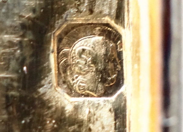 Boîte à boutons manchettes en vermeil et cristal de Baccarat, couronne de vicomte - poinçon Minerve