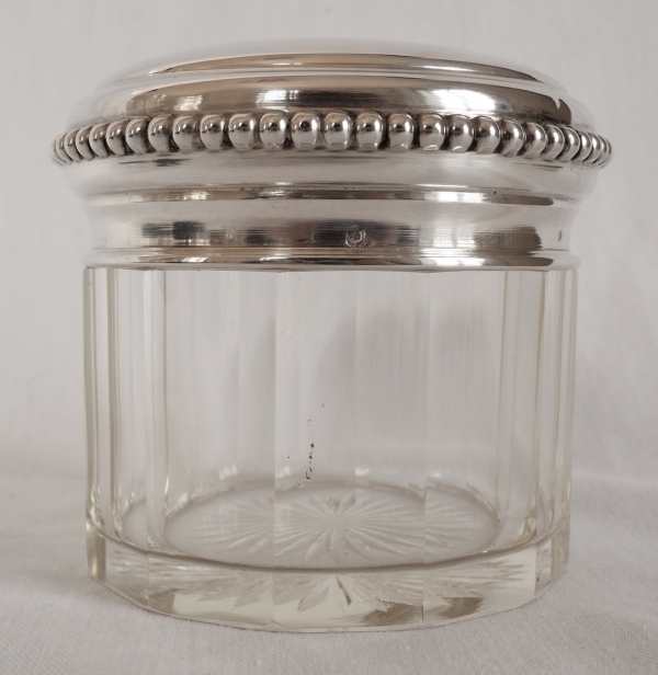 Boîte en cristal de Baccarat et argent massif, style Louis XVI - poinçon Minerve