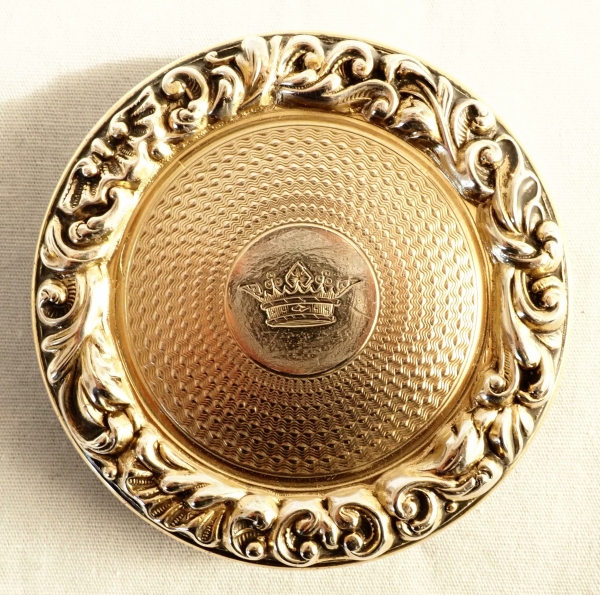 Boîte en cristal de Baccarat en argent et vermeil, couronne de Marquis - poinçon Minerve