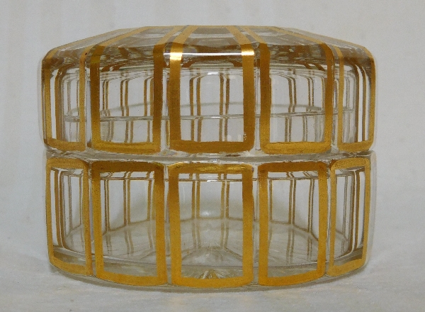 Small Baccarat crystal powder box gilt with fine gold