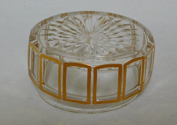Small Baccarat crystal powder box gilt with fine gold
