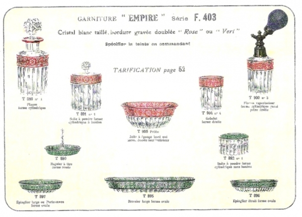 Sucrier ou boîte à poudre en cristal de Baccarat overlay vert, modèle Empire