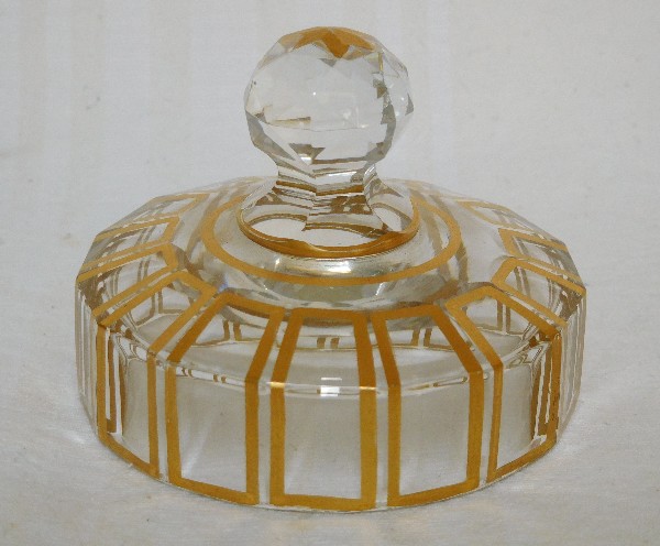 Baccarat crystal powder box gilt with fine gold