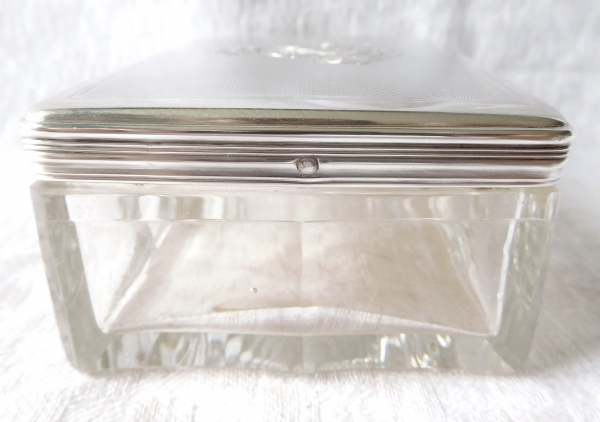 Sterling silver, vermeil and crystal box, crown of count, MC monogram