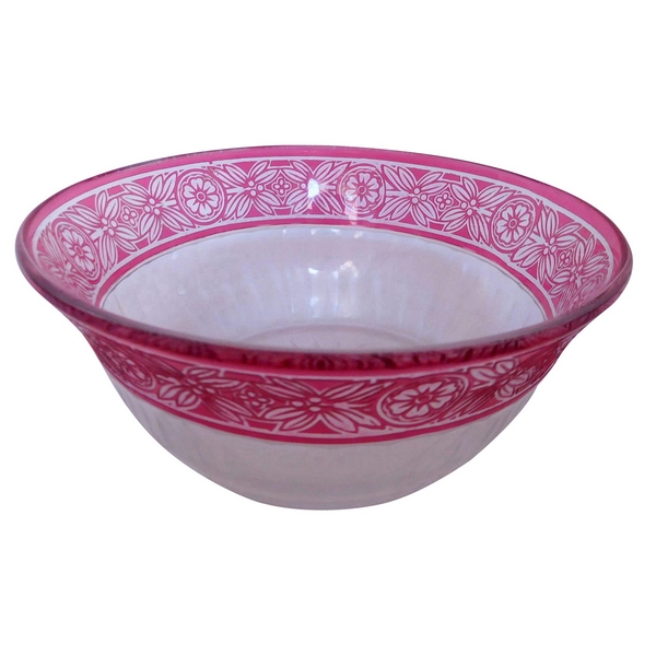 Baccarat pink overlay crystal bowl, Empire pattern