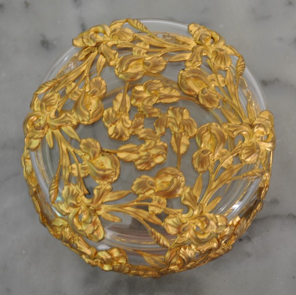 Gilt brass and Baccarat crystal sweet box / candy box