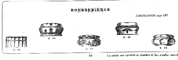 Bonbonnière boîte en cristal de Baccarat overlay rouge émaillé et doré - étiquette Papier