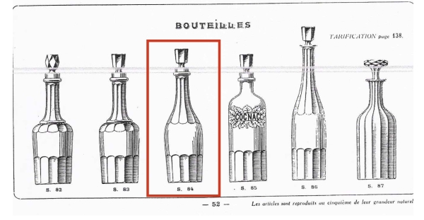 Baccarat crystal bottle, blue overlay crystal - RV monogramme