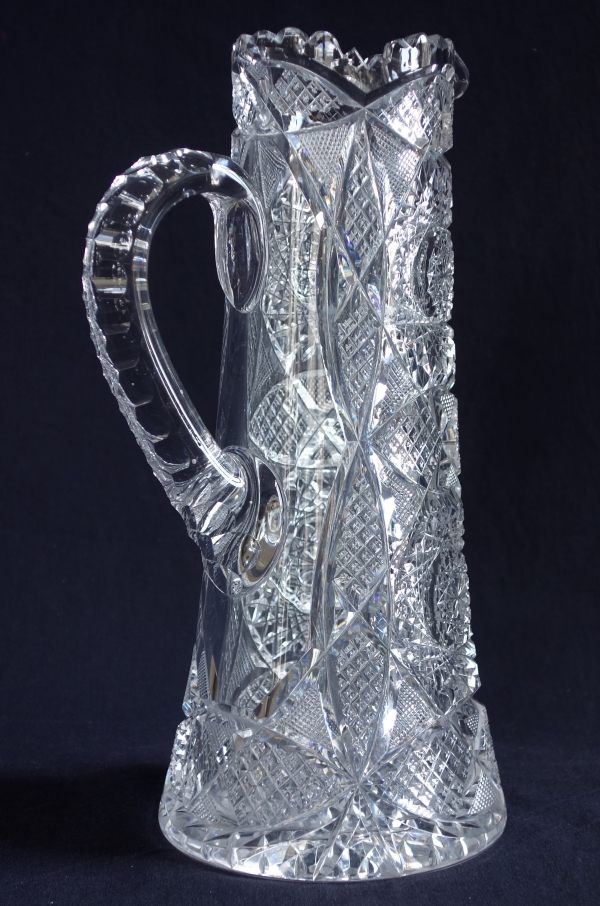 Baccarat crystal tall pitcher - canette - rare collector circa 1900