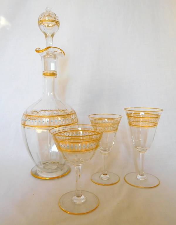 Baccarat crystal orientalist style wine decanter, late 19th century circa 1890