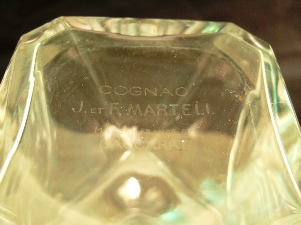 Baccarat crystal cognac or brandy decanter, Cordon Bleu pour J & F Martell, signed