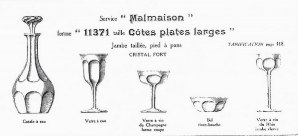 Baccarat crystal liquor bottle, Malmaison / Compiegne pattern, sterling silver frame