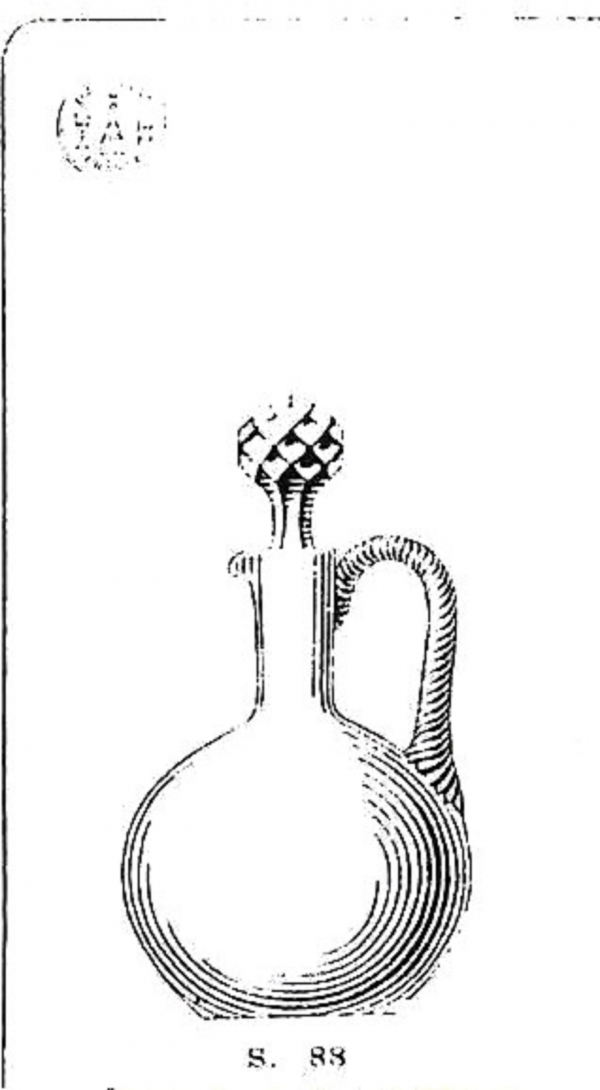 Flacon à alcool ou whisky en cristal de Baccarat irisé, décor rocaille doré