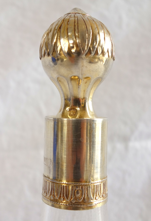 Baccarat crystal and vermeil liquor bottle - sterling silver - late 19th century