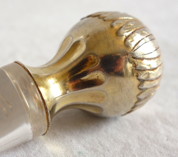 Baccarat crystal and vermeil liquor bottle - sterling silver - late 19th century