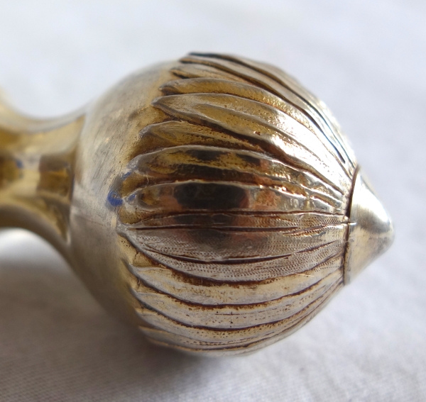 Baccarat crystal and vermeil liquor bottle - sterling silver - late 19th century