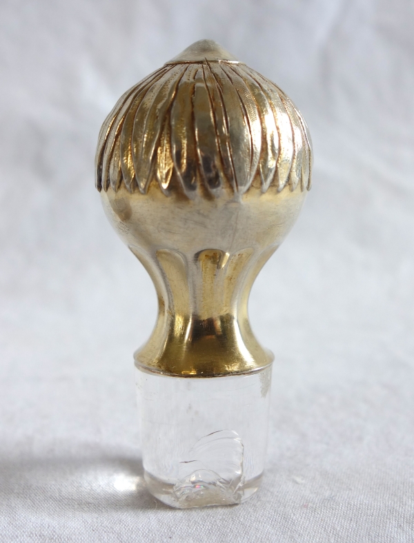 Baccarat crystal and vermeil liquor bottle - sterling silver - late 19th century
