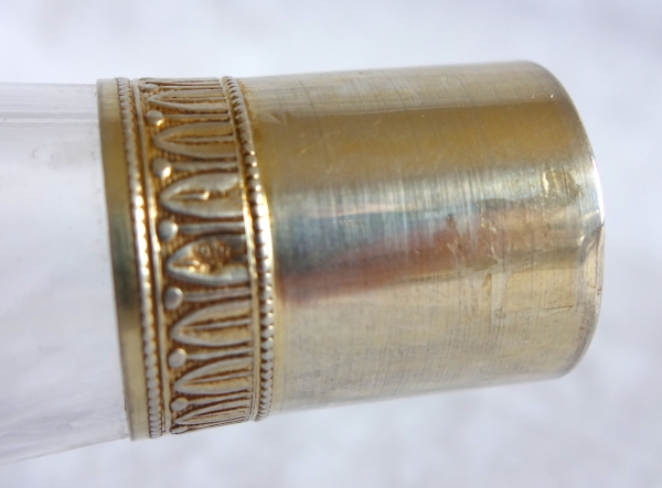 Baccarat crystal and vermeil liquor bottle - sterling silver - late 19th century