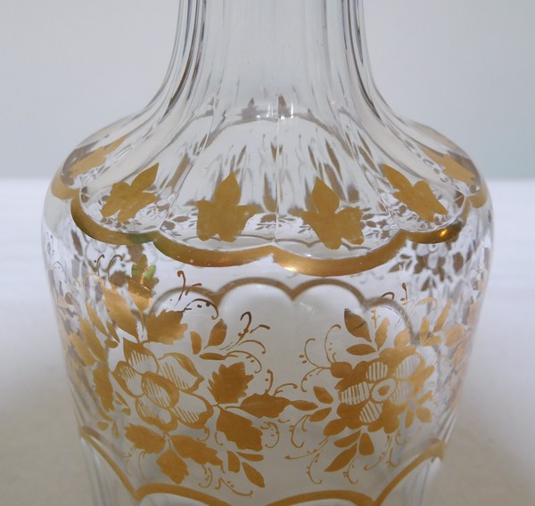 Carafe à liqueur en cristal de Baccarat doré à l'or fin, époque fin XIXe